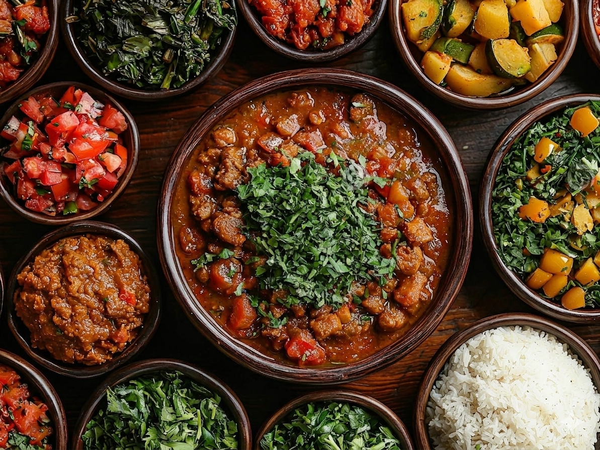 Traditional Zambian Nshima with relish